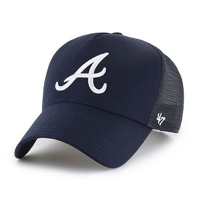 Men's '47 Navy Atlanta Braves Ballpark Offside Adjustable Trucker Hat
