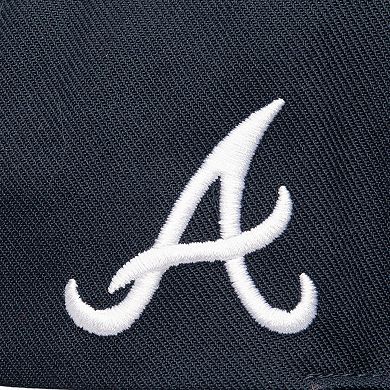 Men's Mitchell & Ness Navy Atlanta Braves Double Up Snapback Hat