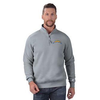 Men's Starter Gray Los Angeles Chargers Classic Quarter-Zip Pullover Sweatshirt