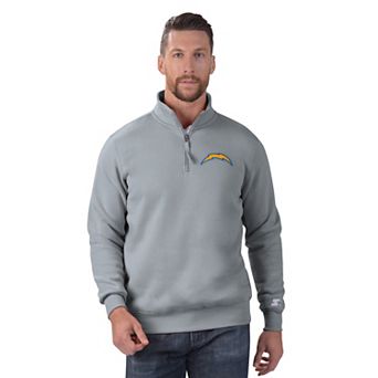 Men's Starter Gray Los Angeles Chargers Classic Quarter-Zip Pullover Sweatshirt