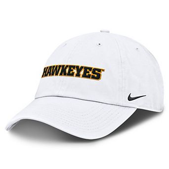 Men's Nike White Iowa Hawkeyes Core Club Mascot Wordmark Adjustable Hat
