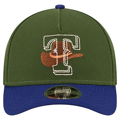 Men's New Era Dark Green Texas Rangers City Feature 9FORTY A-Frame Adjustable Hat