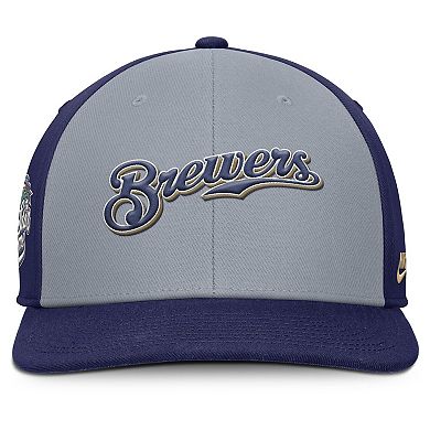 Men's Nike Gray/Navy Milwaukee Brewers Pro Performance Snapback Hat