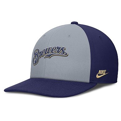 Men's Nike Gray/Navy Milwaukee Brewers Pro Performance Snapback Hat