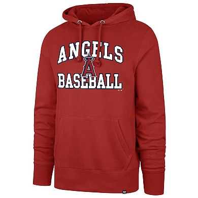 Men's '47 Red Los Angeles Angels Velocity Headline Pullover Hoodie