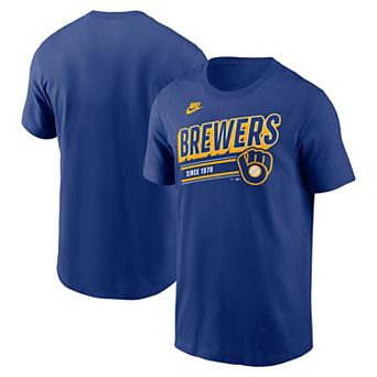 Men's Nike Royal Milwaukee Brewers Cooperstown Collection Retro T-Shirt