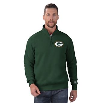 Men's Starter Green Green Bay Packers Classic Quarter-Zip Pullover Sweatshirt