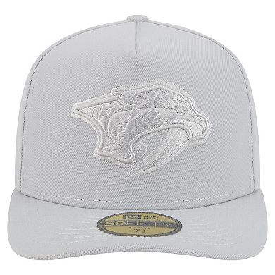 Men's New Era Gray Nashville Predators Color Pack A-Frame 59FIFTY Fitted Hat