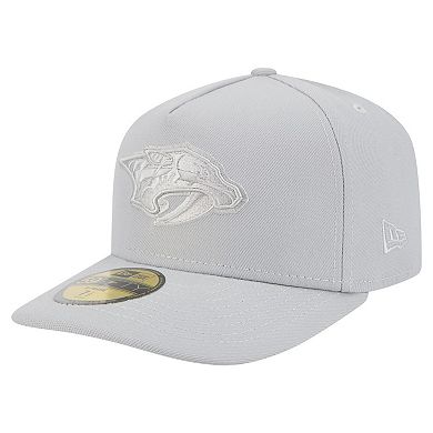 Men's New Era Gray Nashville Predators Color Pack A-Frame 59FIFTY Fitted Hat