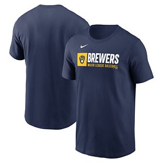 Men's Nike Navy Milwaukee Brewers Team Block T-Shirt