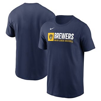 Men's Nike Navy Milwaukee Brewers Team Block T-Shirt