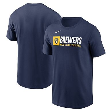 Men's Nike Navy Milwaukee Brewers Team Block T-Shirt
