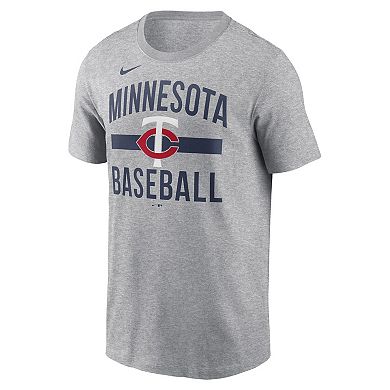 Men's Nike Heather Gray Minnesota Twins Arched T-Shirt
