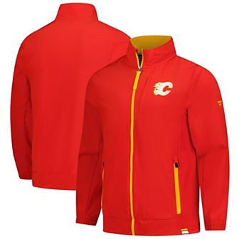 Men's Fanatics Red Calgary Flames Authentic Pro Rink Coaches Full-Zip Jacket