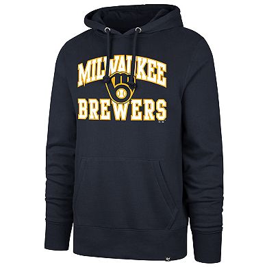 Men's '47 Navy Milwaukee Brewers Velocity Headline Pullover Hoodie