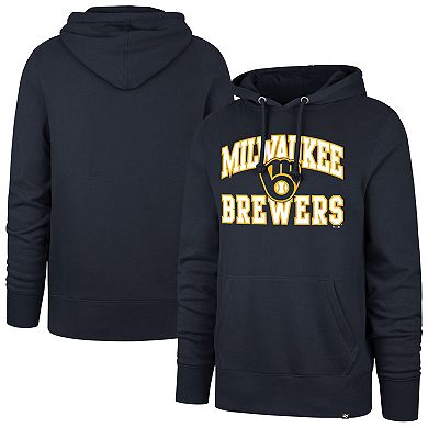 Men's '47 Navy Milwaukee Brewers Velocity Headline Pullover Hoodie