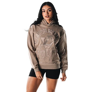 Women's The Wild Collective Gray Los Angeles Lakers Satin Pullover Hoodie