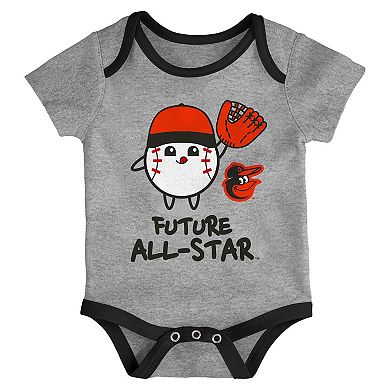 Newborn Baltimore Orioles Triple Hit Two-Pack Bodysuit Set