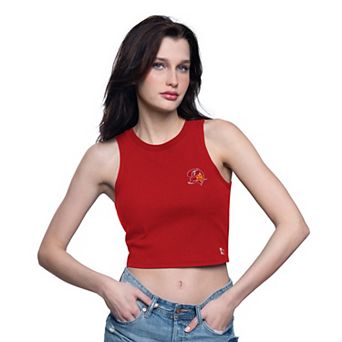 Women's Starter Red Tampa Bay Buccaneers Show Up Cropped Tank Top