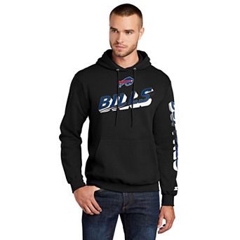 Men's Starter Black Buffalo Bills Wordmark Logo Pullover Hoodie