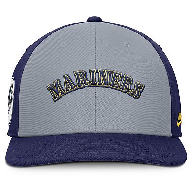 Men's Nike Gray/Navy Seattle Mariners Pro Performance Snapback Hat