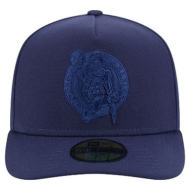 Men's New Era Navy Boston Celtics Colorpack A-Frame Pinch Front 59FIFTY Fitted Hat