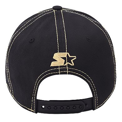Men's Starter Black Vegas Golden Knights Sphere II Curved Starfit Adjustable Hat