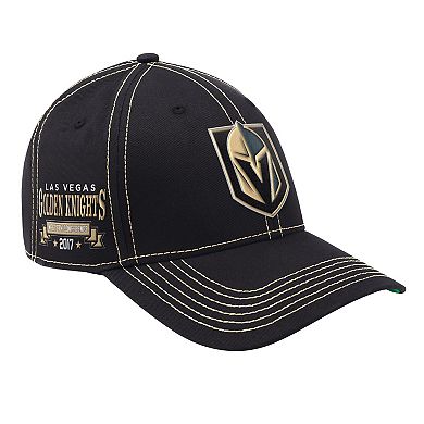 Men's Starter Black Vegas Golden Knights Sphere II Curved Starfit Adjustable Hat