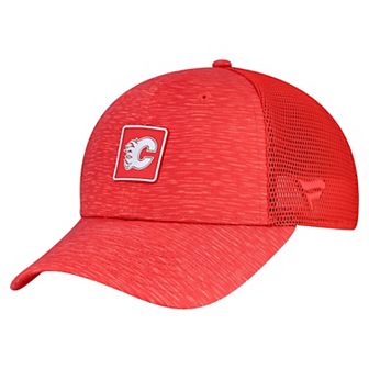 Women's Fanatics Red Calgary Flames Authentic Pro Adjustable Trucker Hat