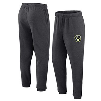 Men's Fanatics Heather Charcoal Milwaukee Brewers Fleece Jogger Pants