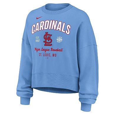 Women's Nike Light Blue St. Louis Cardinals Oversized High Hip Pullover Sweatshirt