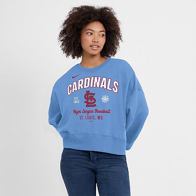 Women's Nike Light Blue St. Louis Cardinals Oversized High Hip Pullover Sweatshirt