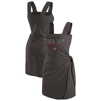 Women's WEAR by Erin Andrews Pewter Tampa Bay Buccaneers Wrap Dress