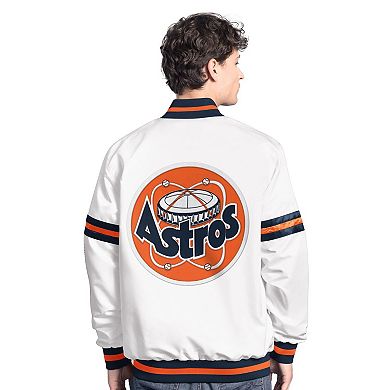 Men's Starter White Houston Astros Cooperstown Scout Full-Snap Varsity Jacket