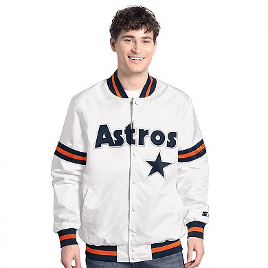 Men's Starter White Houston Astros Cooperstown Scout Full-Snap Varsity Jacket