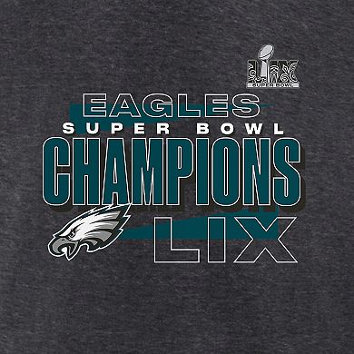 Men's Fanatics Heather Charcoal Philadelphia Eagles Super Bowl LIX Champions Roster T-Shirt