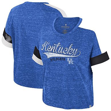 Women's Colosseum Royal Kentucky Wildcats Color Block Scoop Neck T-Shirt