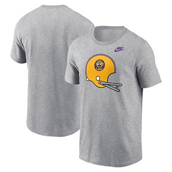 Men's Nike Heather Gray LSU Tigers Legacy Helmet T-Shirt
