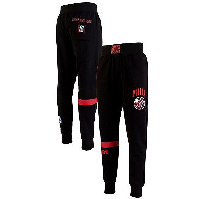 Men's NBA x Two Hype Black Philadelphia 76ers Culture & Hoops Collection Premium Jogger Pants