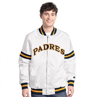Men's Starter White San Diego Padres Cooperstown Scout Full-Snap Varsity Jacket