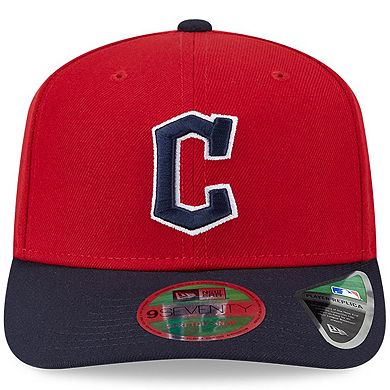 Men's New Era Red/Black Cleveland Guardians Player Replica 9SEVENTY Adjustable Hat