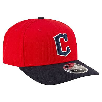 Men's New Era Red/Black Cleveland Guardians Player Replica 9SEVENTY Adjustable Hat