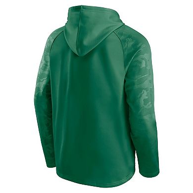 Men's Fanatics Kelly Green Dallas Stars Shade Defender Raglan Pullover Hoodie