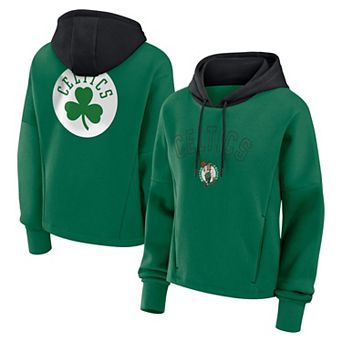 Women's Fanatics Kelly Green Boston Celtics Post Up Boxy Pullover Hoodie
