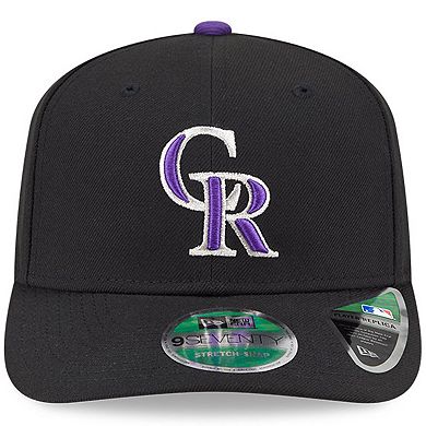 Men's New Era Black Colorado Rockies Player Replica 9SEVENTY Adjustable Hat