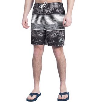Men's G-III Sports by Carl Banks Black/Gray Philadelphia Eagles Horizon Volley Swim Shorts