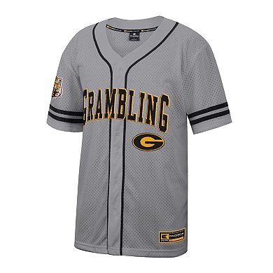 Men's Colosseum Gray Grambling Tigers Free Spirited Baseball Jersey
