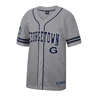 Men's Colosseum Gray Georgetown Hoyas Free Spirited Baseball Jersey