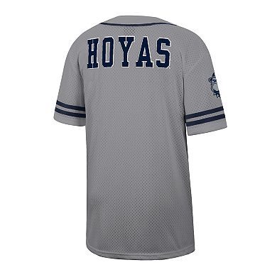 Men's Colosseum Gray Georgetown Hoyas Free Spirited Baseball Jersey