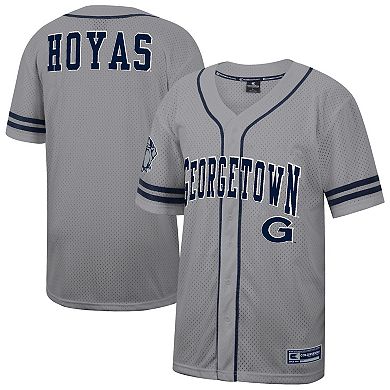 Men's Colosseum Gray Georgetown Hoyas Free Spirited Baseball Jersey